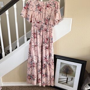SHEIN Pink Floral Maxi Dress